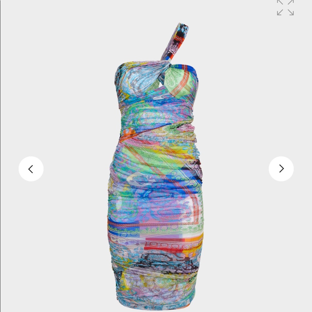 Versace technicolor print dress